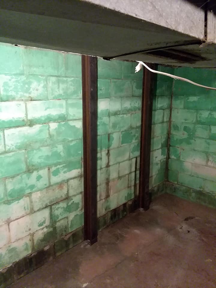 Basement Wall steel beams